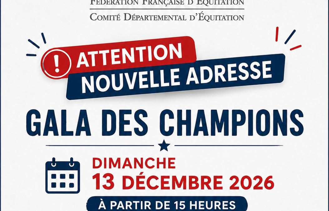 Gala des Champions Départementaux d&rsquo;Équitation 2026